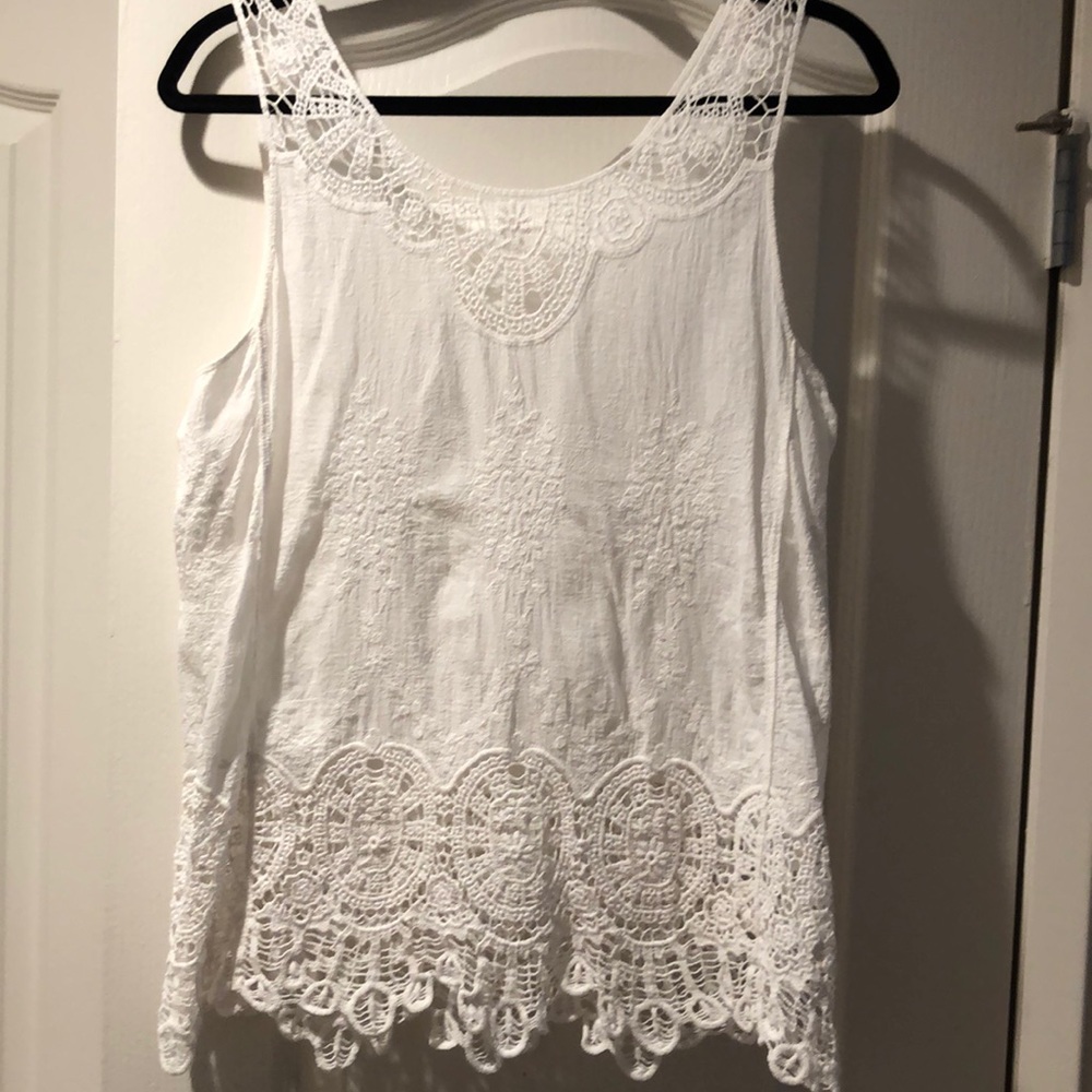 Anthropologie blouse crocheted